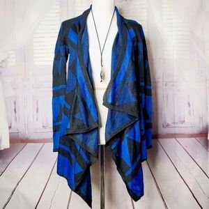 STACCATO SIZE‎ S BLUE BLACK CARDIGAN SWEATER EUC